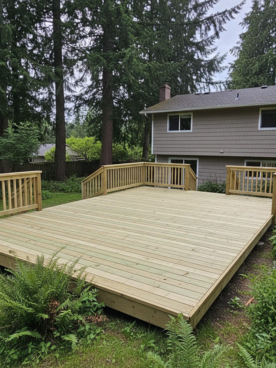 Oasis Deck Co crew working on a home
