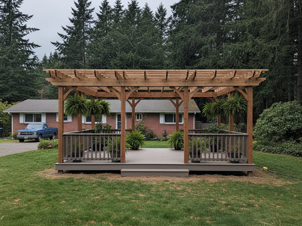 Custom Deck Design completed by Oasis Deck Co in Kent, WA